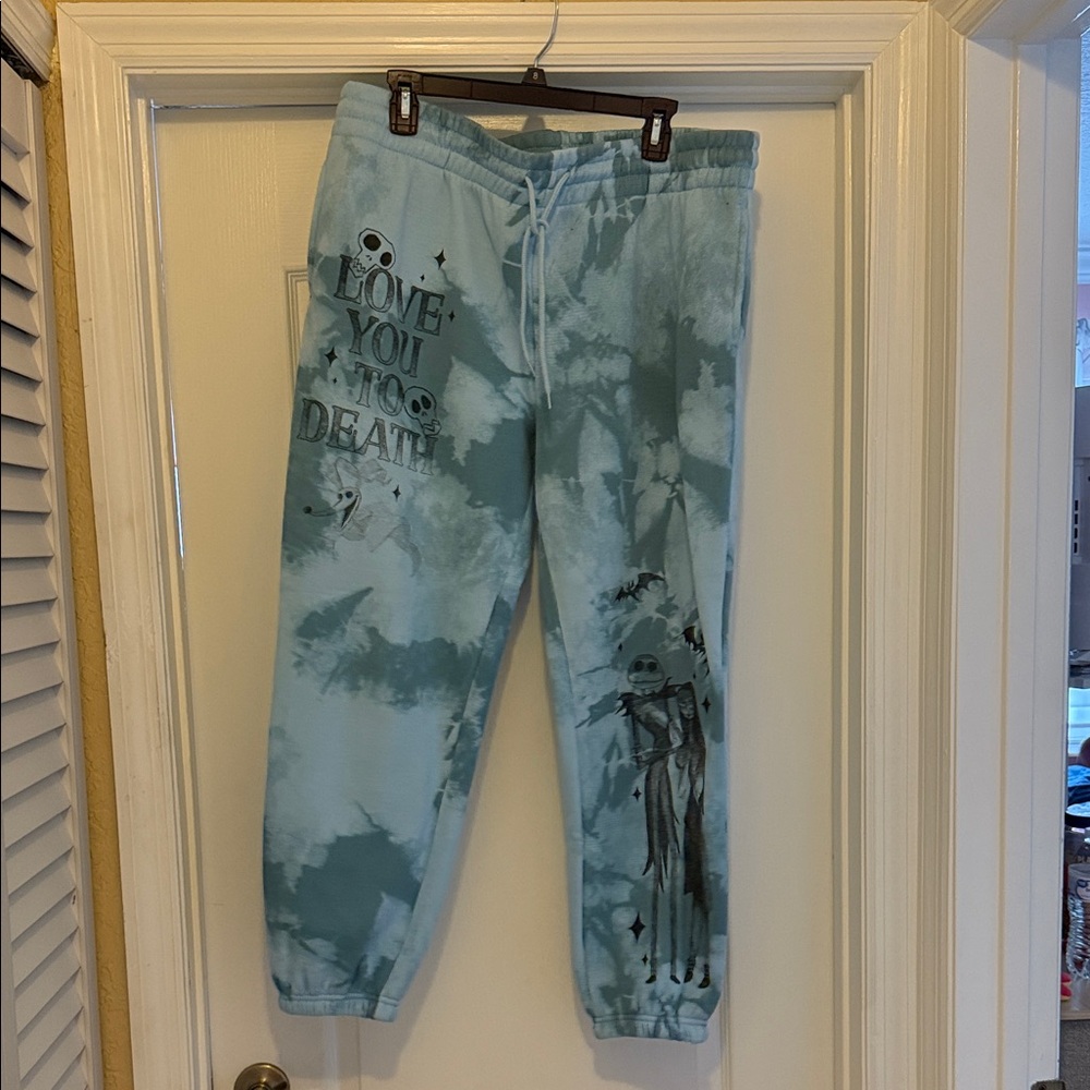Nightmare before Christmas Women Blue Tie-Dye Joggers